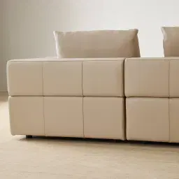 Riviera Almond Cream Leather Modular Sofa