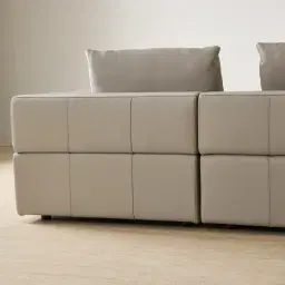 Riviera Milk Coffee 2 Pieces Modular Leather Sofa