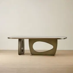 Aspen Statuario White Sintered Stone Curved Dining Table - Brushed Bronze Legs 240x118cm