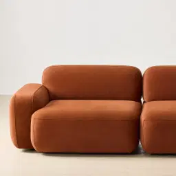 Capri Copper Brown Velveteen Modular Corner Sofa