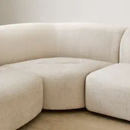 Calma Fusion Grey Fabric 4 Pieces Modular Corner Sofa with Left Cuddler and Right Cuddler