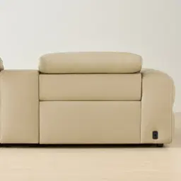 Mathias Oyster Grey Leather 3 Pieces Modular Dual Electric Recliner With console