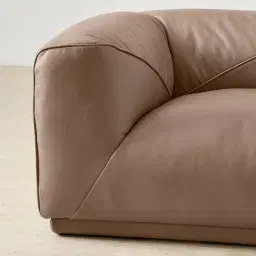Crosby Mushroom Beige Leather 3 Pieces Modular Sofa