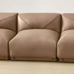 Crosby Mushroom Beige Leather 3 Pieces Modular Sofa
