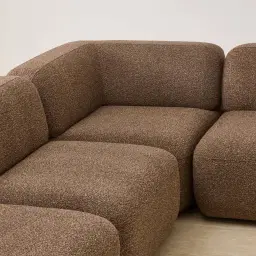 Capri Earth Brown Woven Fabric Modular Corner Sofa