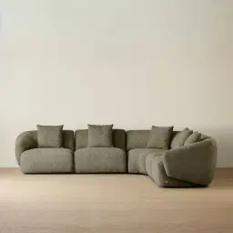 Willow Winter Moss Woven Fabric Modular Corner Sofa