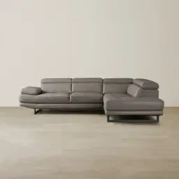 Aster Warm Stone Grey Modular Right Chaise Lounge - Black Legs