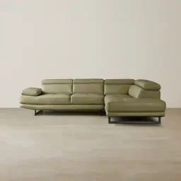 Aster Garden Green Modular Right Chaise Lounge - Black Legs