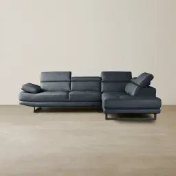 Aster Night Blue Modular Right Chaise Lounge - Black Legs