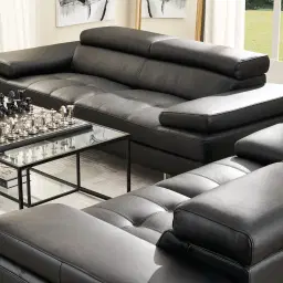 Lennox Garden Green Leather 2-Seater Sofa - Black Legs