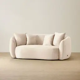 Everett Cream Velvet 2 Seater Sofa - Dark Brown Legs