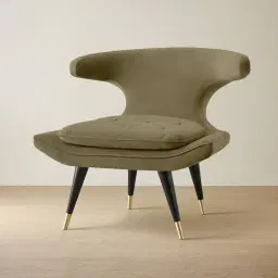 Tarrington Olive Green Velvet Occasional Chair
