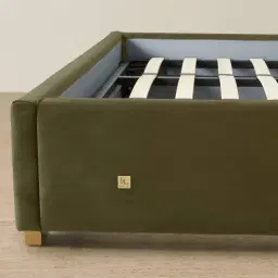 Madrid Olive Green Velvet King Bed