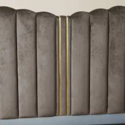 Madrid Mushroom Velvet Queen Bed
