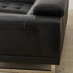 Fortitude Black Leather 2-Seater Sofa