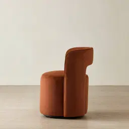Sutton Copper Brown Velveteen Fabric Swivel Dining Chair