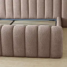 Gabriella Warm Taupe Fabric Queen Bed
