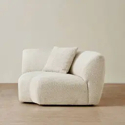 Willow Stone Cream Woven Fabric Modular Corner Seat