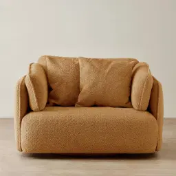 Marcela Vintage Mustard Woven Fabric Swivel Occasional Chair